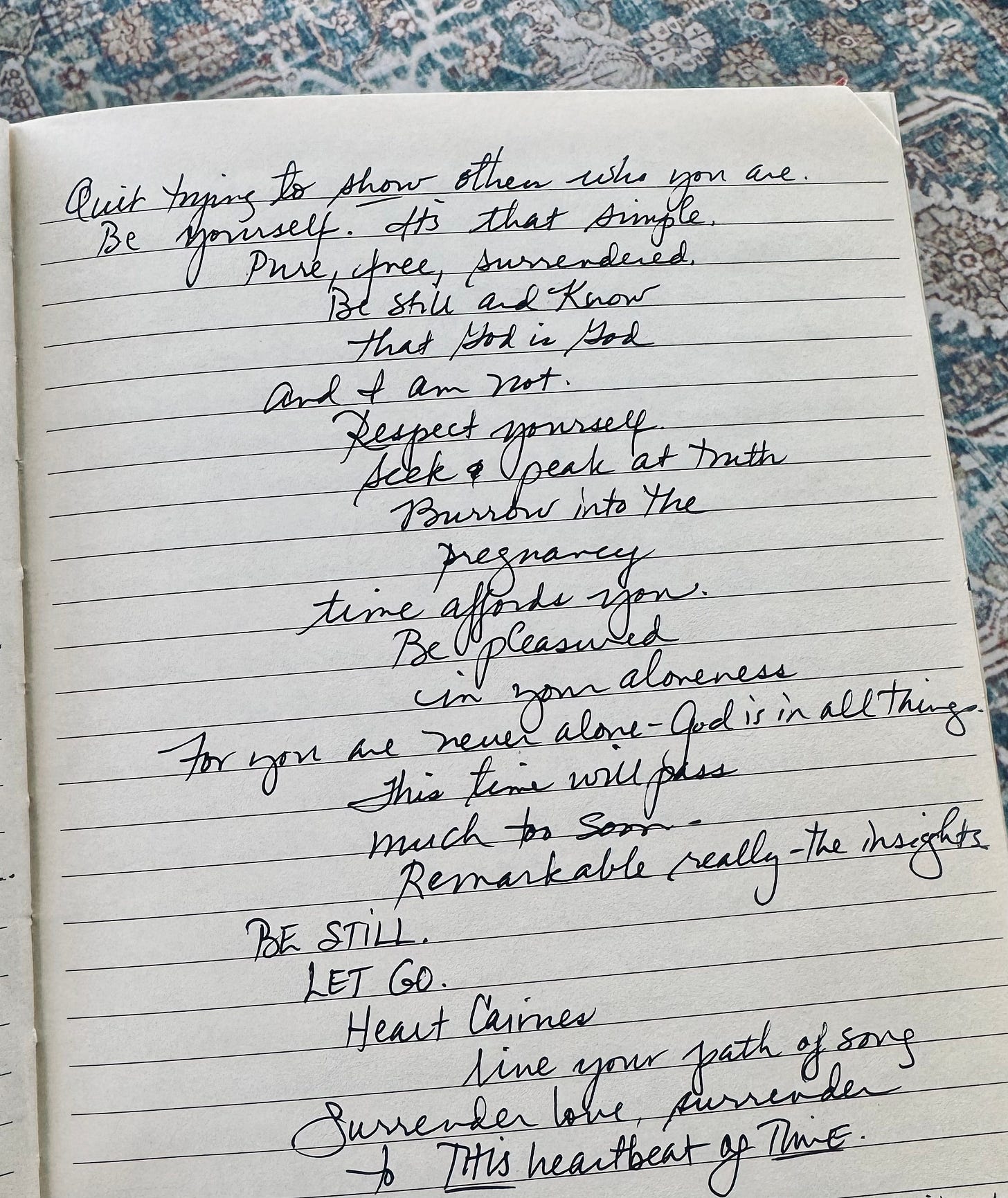 handwritten words