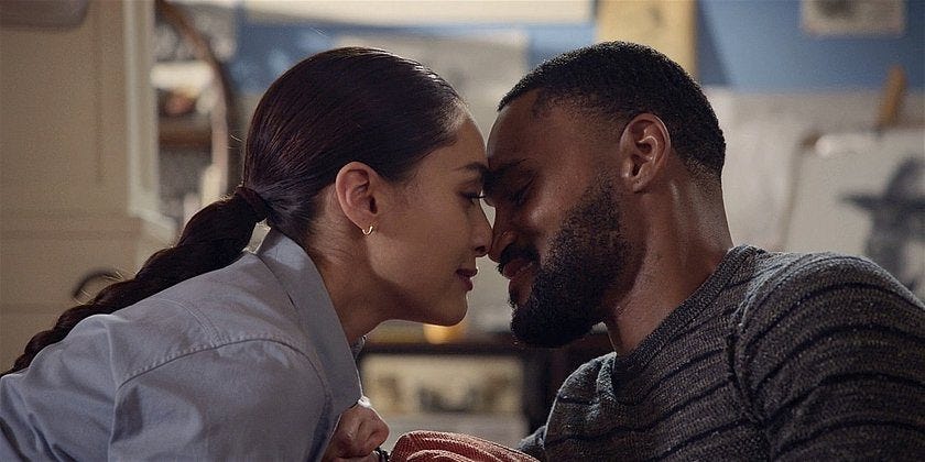 Walker Micki kissing Trey at office. Walker Micki kissing Trey at office.