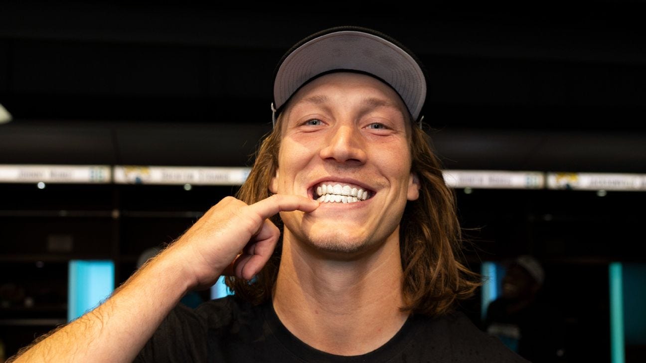 How Jaguars QB Trevor Lawrence's grill gift came to be - ESPN