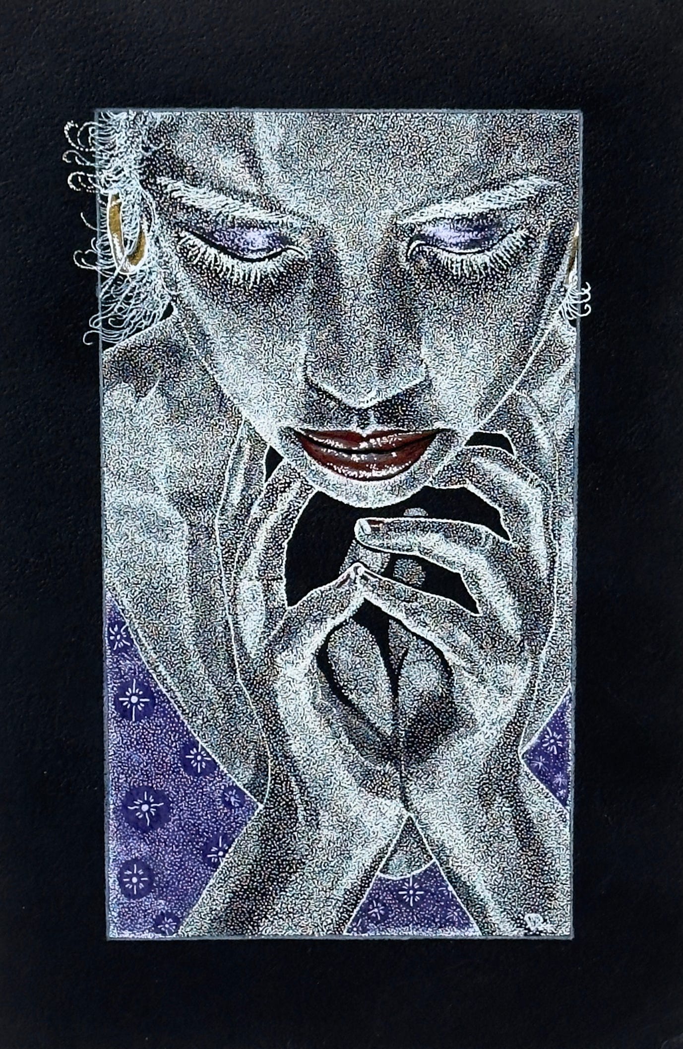 art by Mark "Stan-Bey" Stanley that depicts a woman looking down at her hands art by Mark "Stan-Bey" Stanley that depicts a woman looking down at her hands