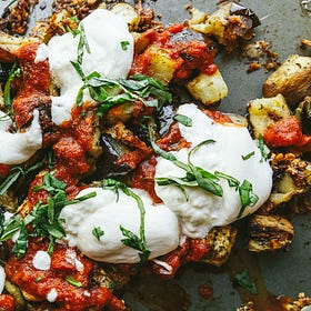 A low-carb, sheet pan eggplant Parmesan 