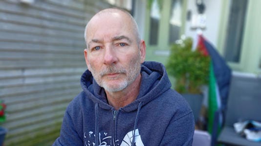 Fra Hughes said he took it "one day at a time" while on the flotilla bringing aid to Gaza Fra Hughes said he took it "one day at a time" while on the flotilla bringing aid to Gaza