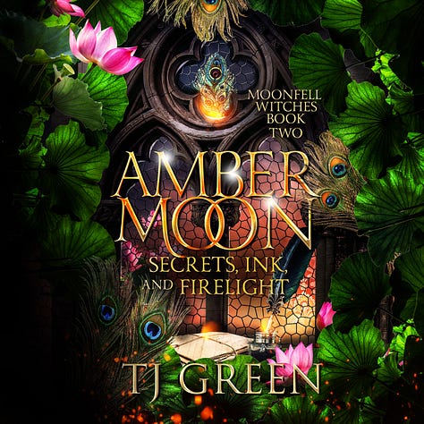 Amber Moon, Storm Moon Rising, and my German translations.