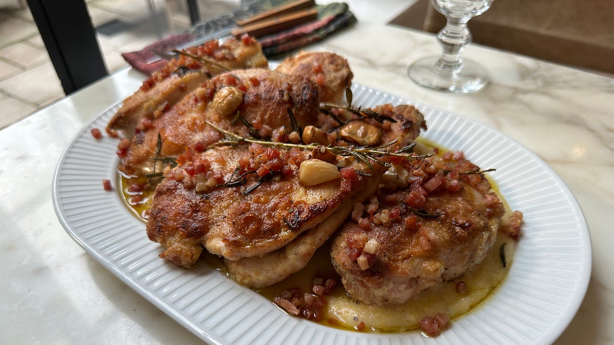 Crispy Roasted Chicken Breasts with Rosemary and Pancetta