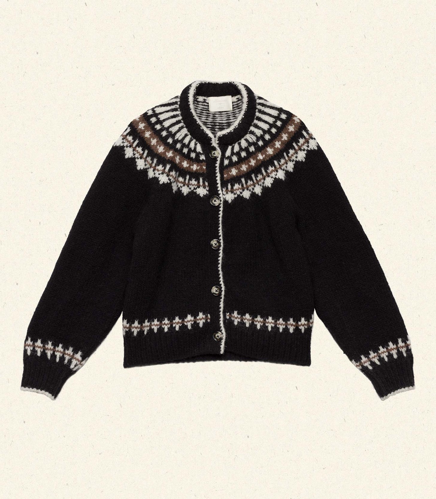 CLARKE CARDIGAN -- OLYMPIA BLACK FAIRISLE view 6
