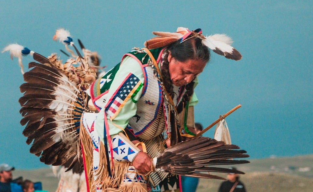 man wearing headdress