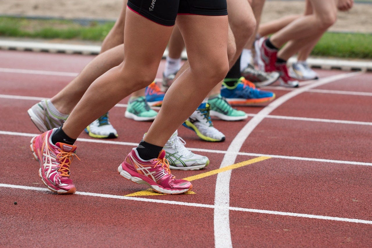 Runners at a starting line