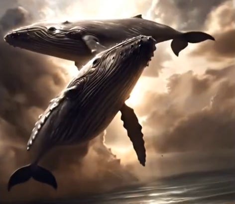 A whale in the air
AI-generated content may be incorrect. A whale in the air
AI-generated content may be incorrect.