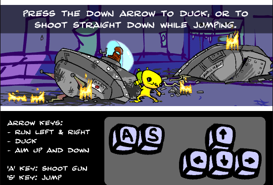 Screenshot of the Flash game Alien Hominid