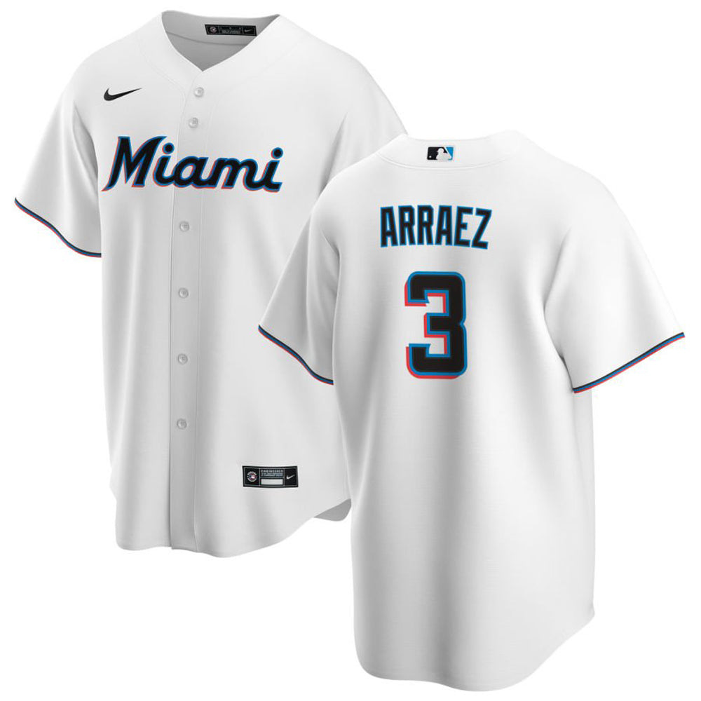 Men's Miami Marlins Luis Arraez Cool Base Replica Home Jersey - White | Fan  Gear Nation