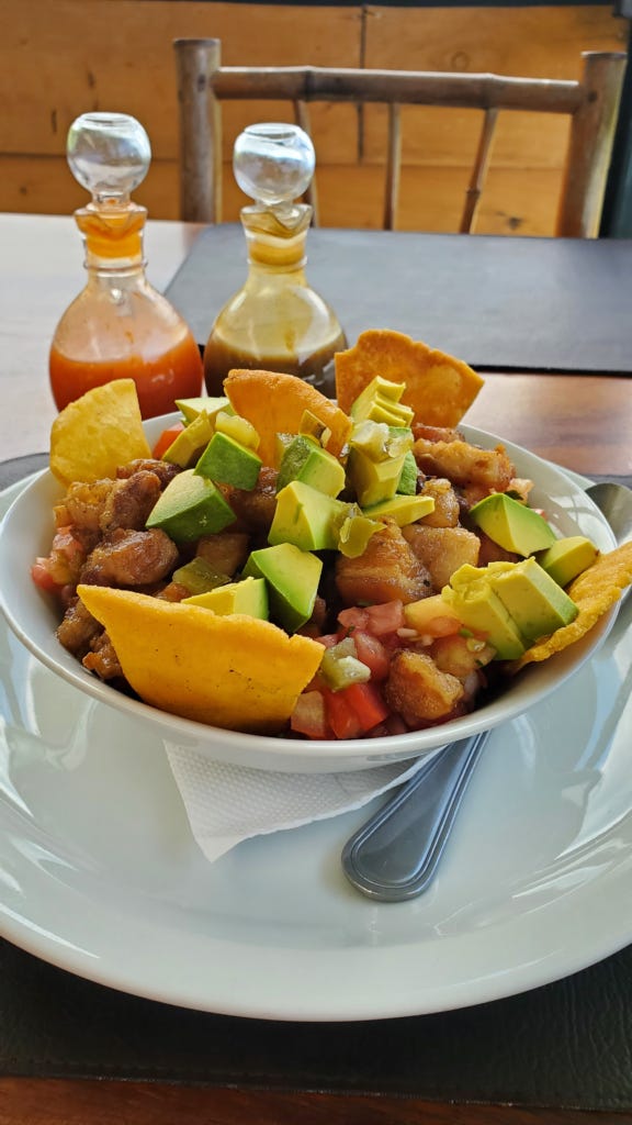 Costa Rican delicacy, chifrijo. Costa Rican delicacy, chifrijo.
