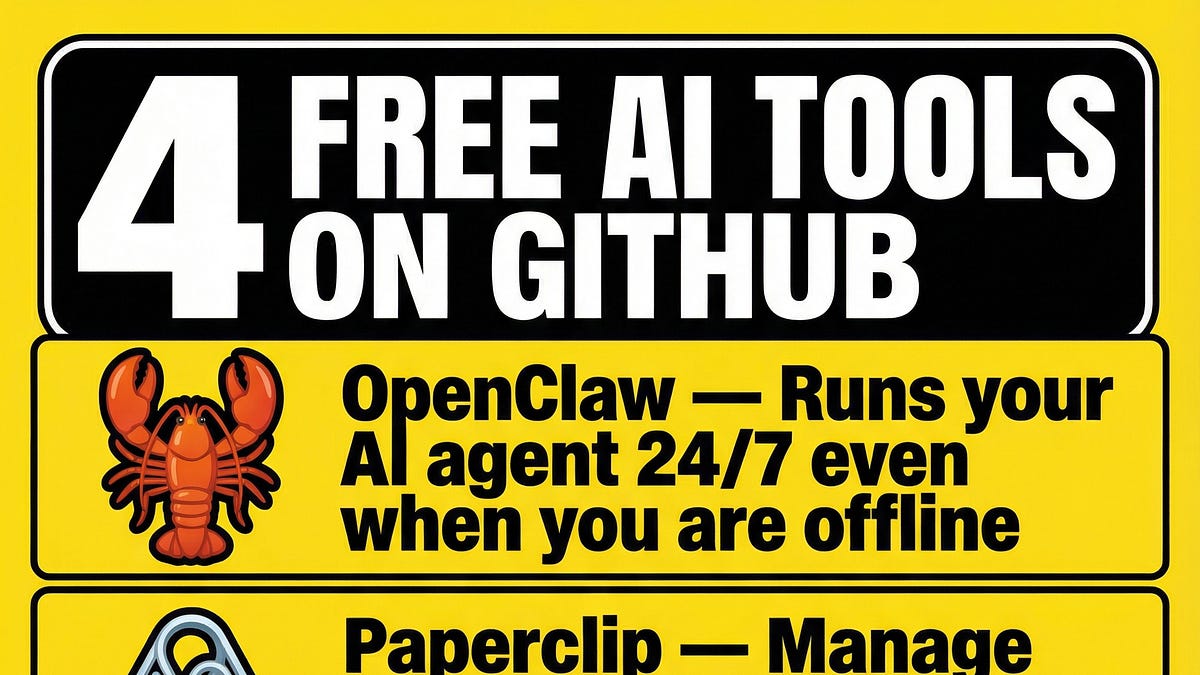 🚨 4 FREE Open Source AI Tools Dropping This Weekend On GitHub