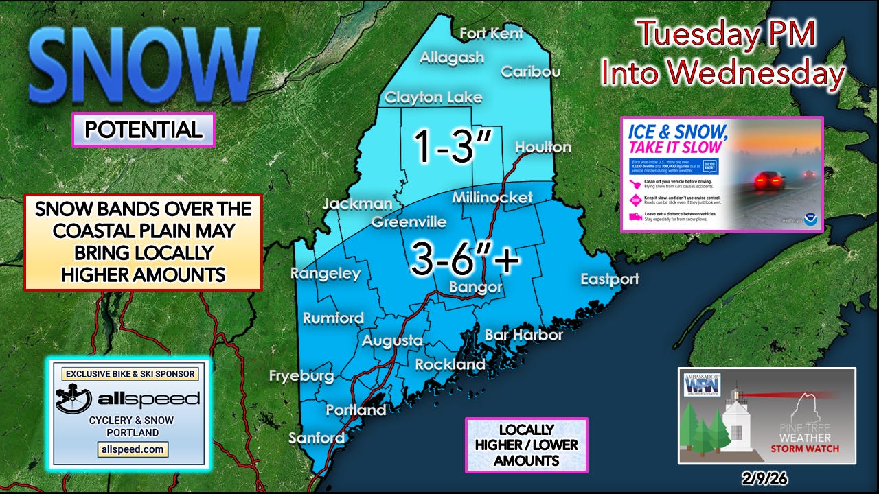 After a chilly Monday, snow moves in late Tuesday