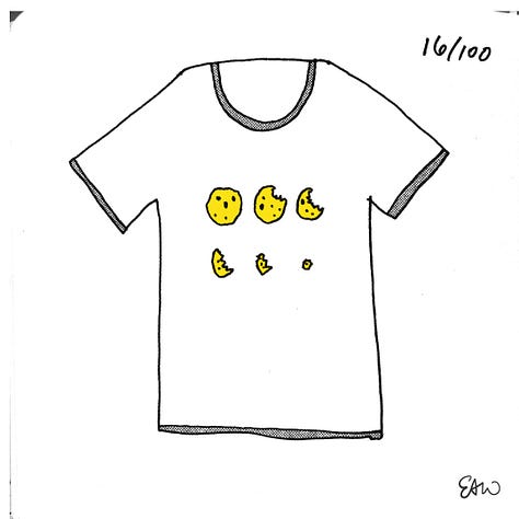 Nine more t-shirt thumbnail sketches.