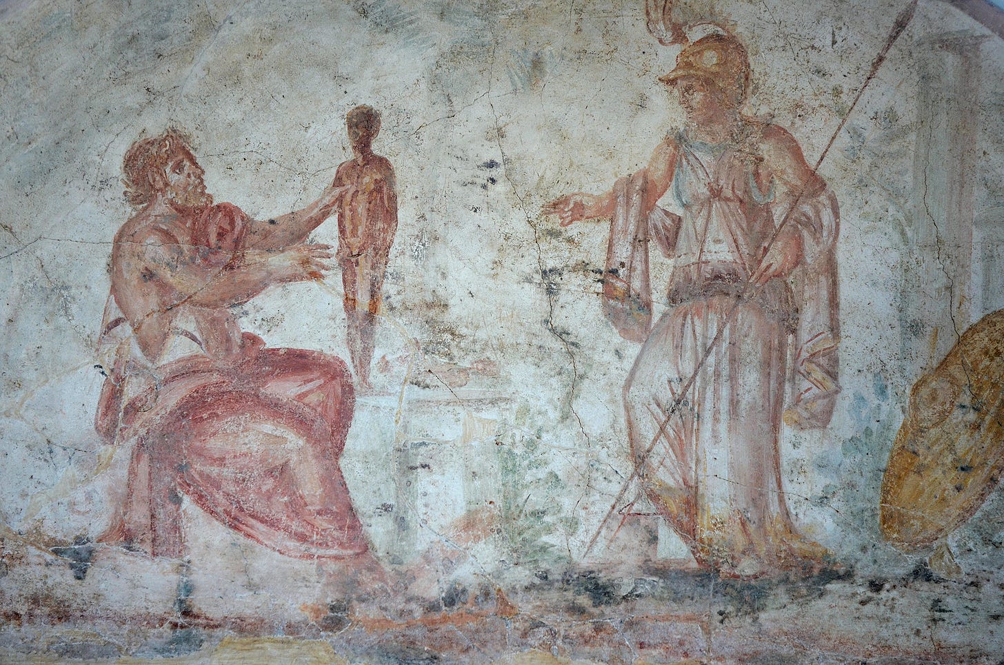 https://upload.wikimedia.org/wikipedia/commons/3/37/Roman_fresco_depicting_Prometheus_creating_man_in_the_presence_of_Athena%2C_from_the_arcosolium_of_a_tomb_near_the_Basilica_of_St._Paul%2C_3rd_century_AD%2C_Museo_della_Via_Ostiense%2C_Rome_-_31140766536.jpg?utm_source=commons.wikimedia.org&utm_campaign=index&utm_content=original