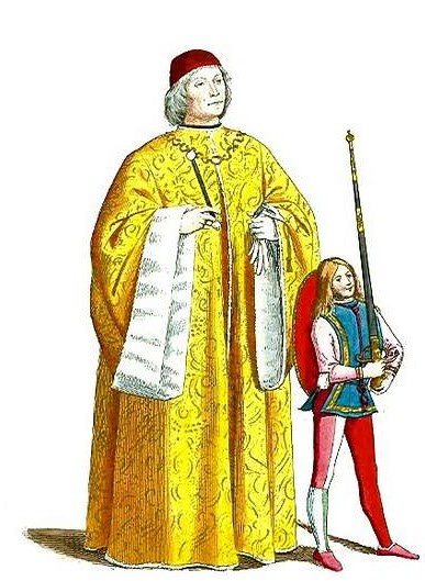 A person in a yellow robe and a red hat

AI-generated content may be incorrect.