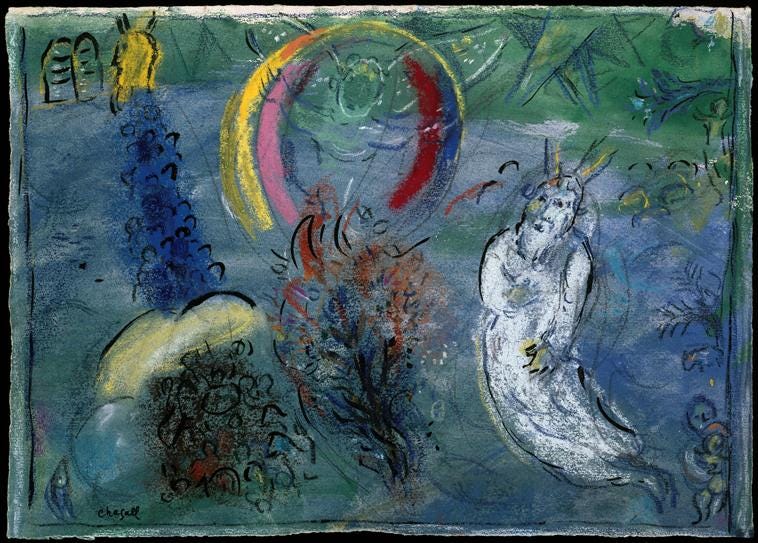 Moses with the Burning Bush - Marc Chagall - c.1963; France