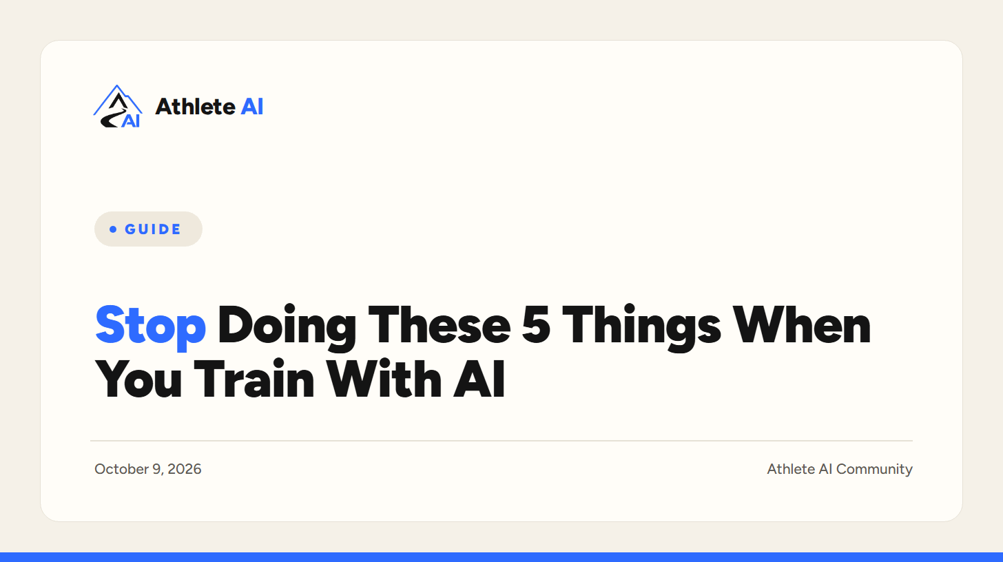 Stop Doing These 5 Things When You Train With AI