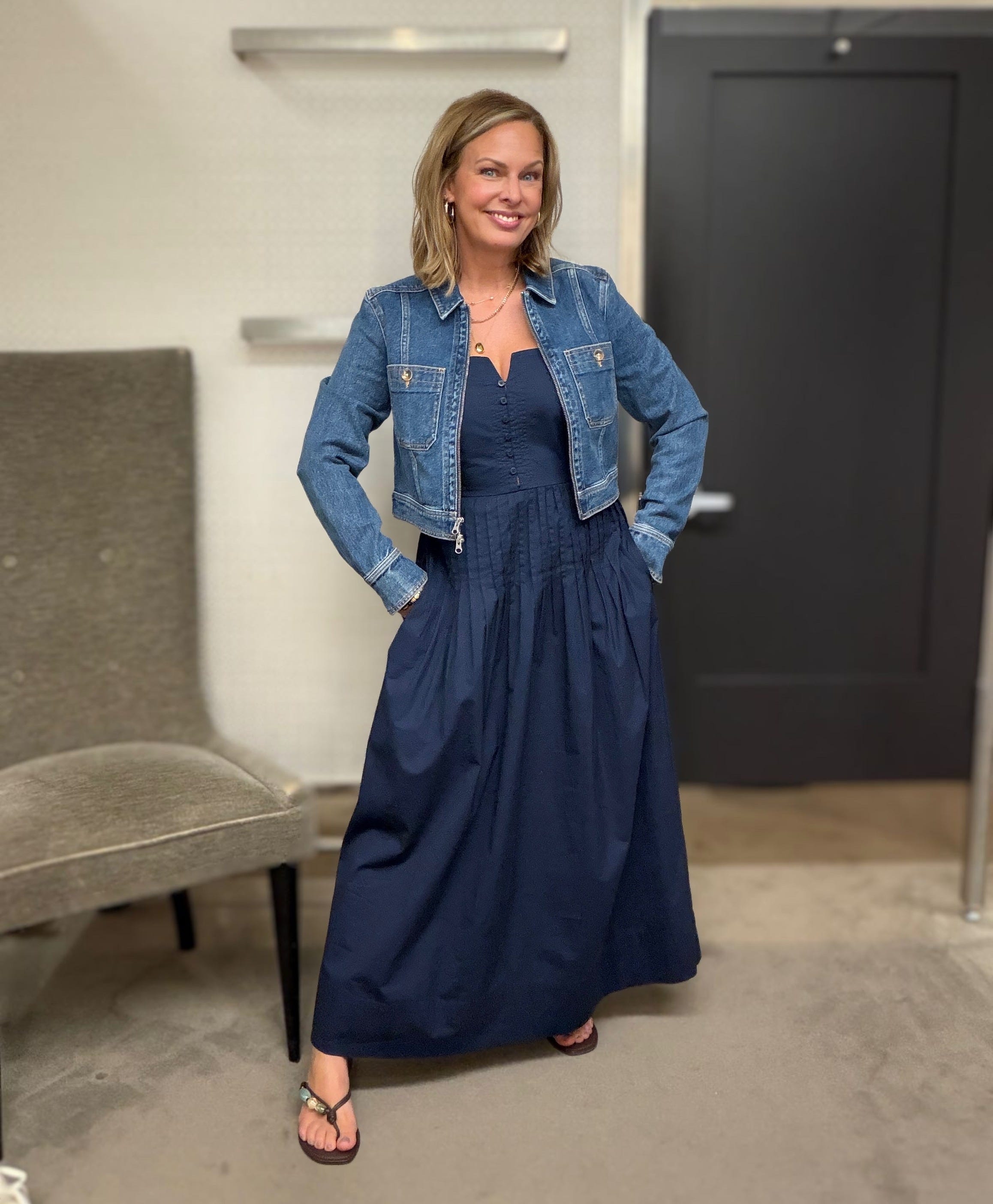 oversized denim jacket dress Ophelia Made from a high PARKE Oversized Denim Jacket |