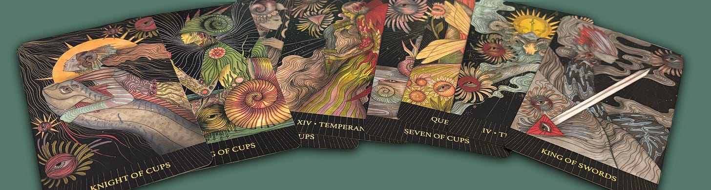Random tarot cards from Mind's Eye Tarot Random tarot cards from Mind's Eye Tarot