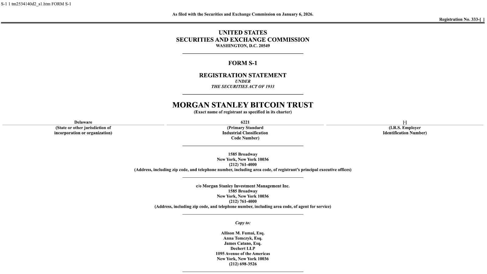 Morgan Stanley enters crypto issuance