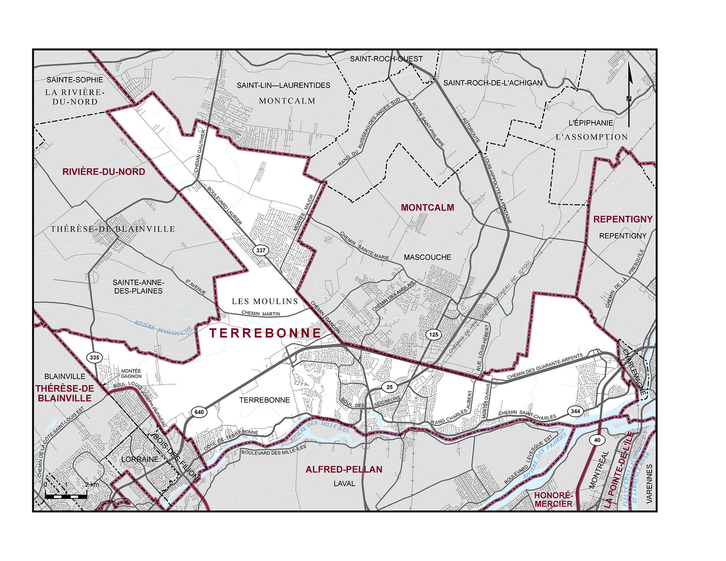 Terrebonne | Maps and Boundary Descriptions – 2023 Representation Orders |  Elections Canada