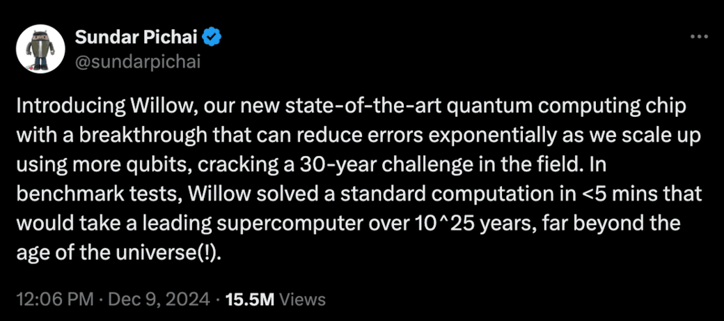 Sundar Pichai tweet