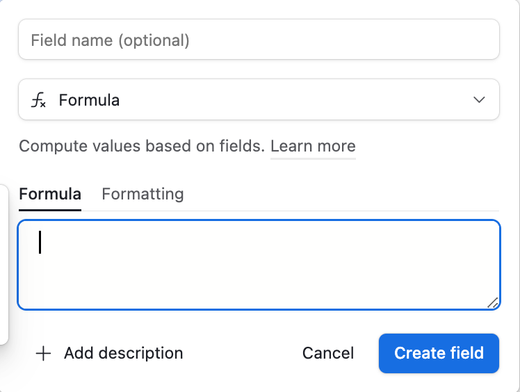 Airtable Formula without AI