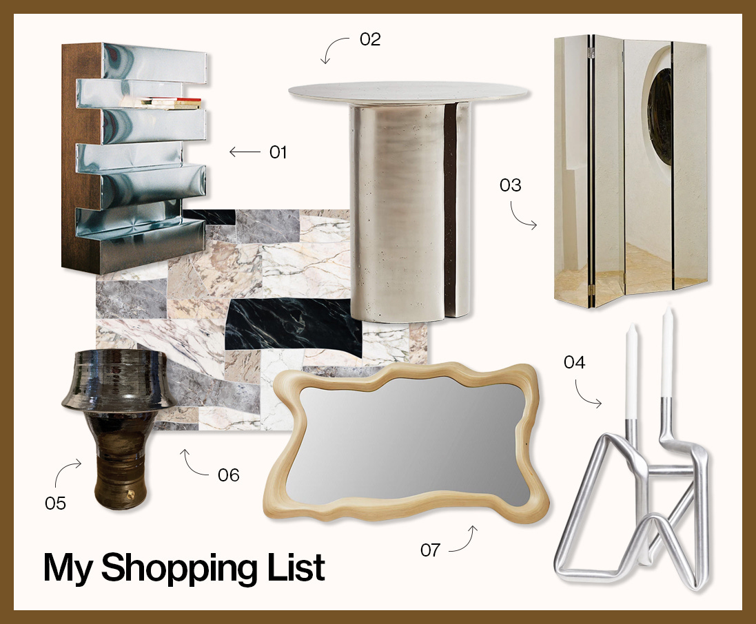 Natural surfaces and accents mood board
