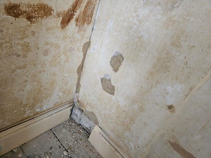 Plaster work begins