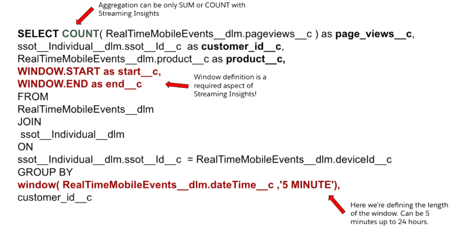 Screenshot of tips for creating Calculated Insights using SQL.