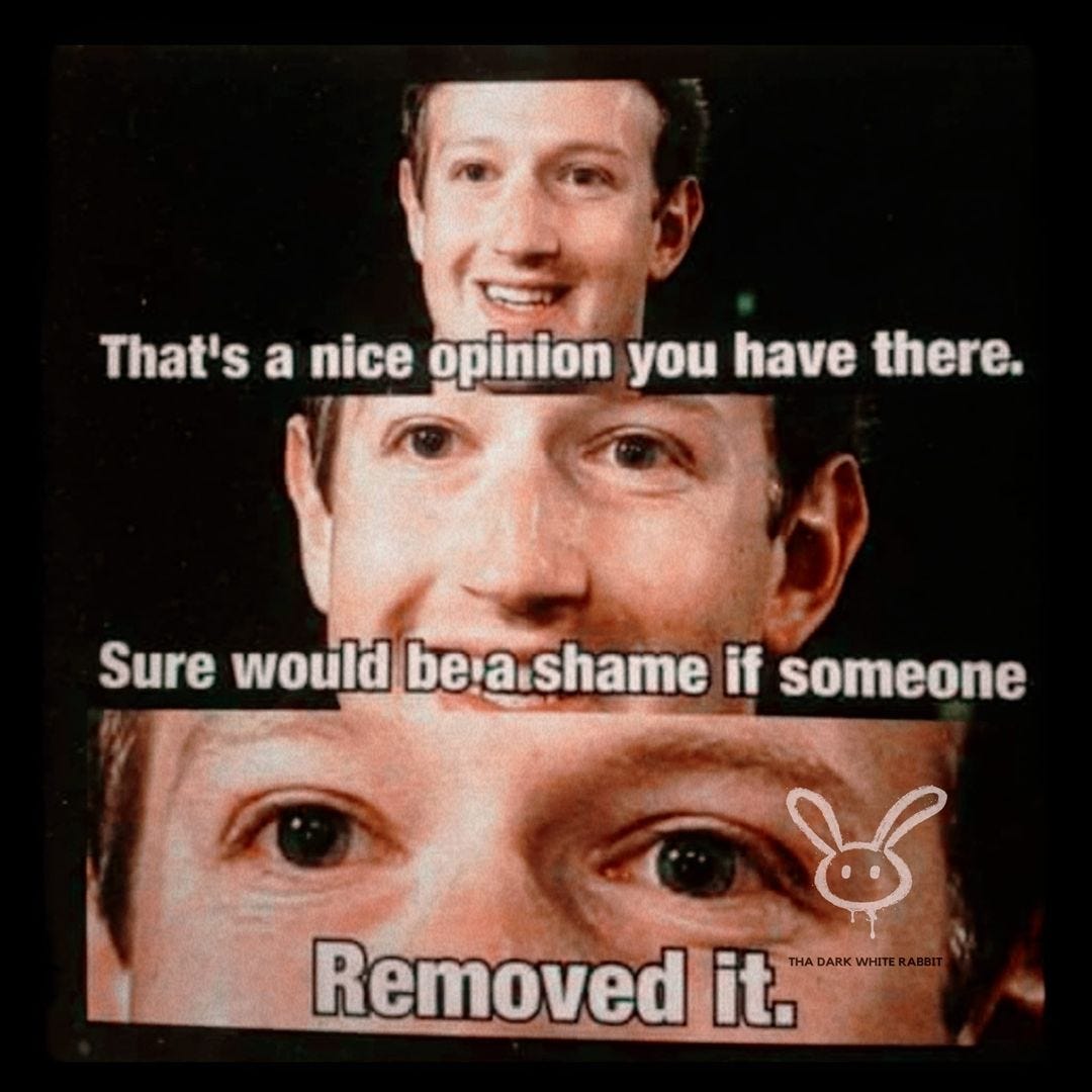 May be an image of 3 people and text that says 'That's a nice opinion you have there. Sure would be.a.shame if someone WHIE Removed it.'