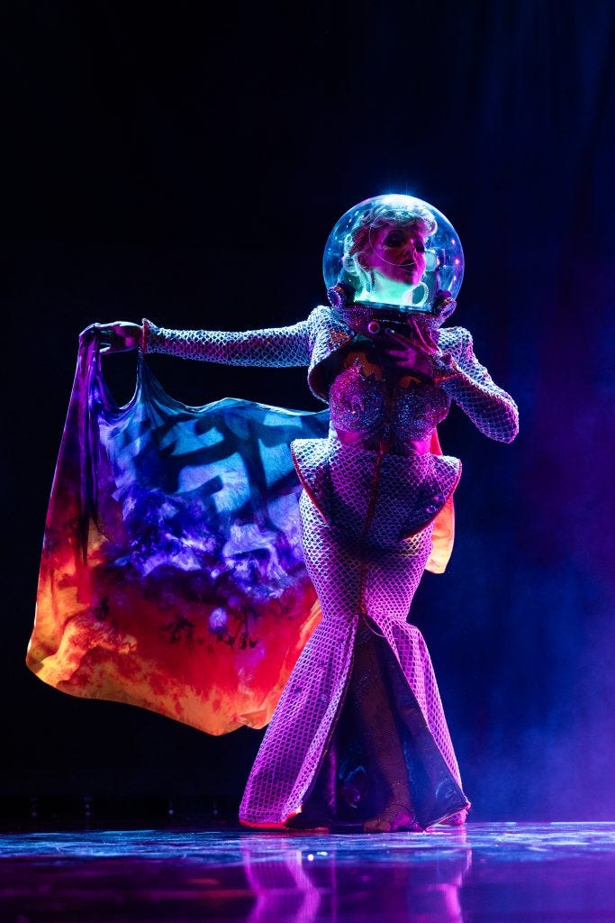 Valerie Veils in the 2026 Tournament of Tease at Burlesque Hall of Fame Weekend, by SH Photografia for 21st Century Burlesque