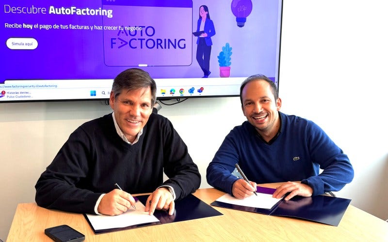 Ignacio Prado, gerente general de Factoring Security; y Manuel Concha, CEO de Siigo Kame