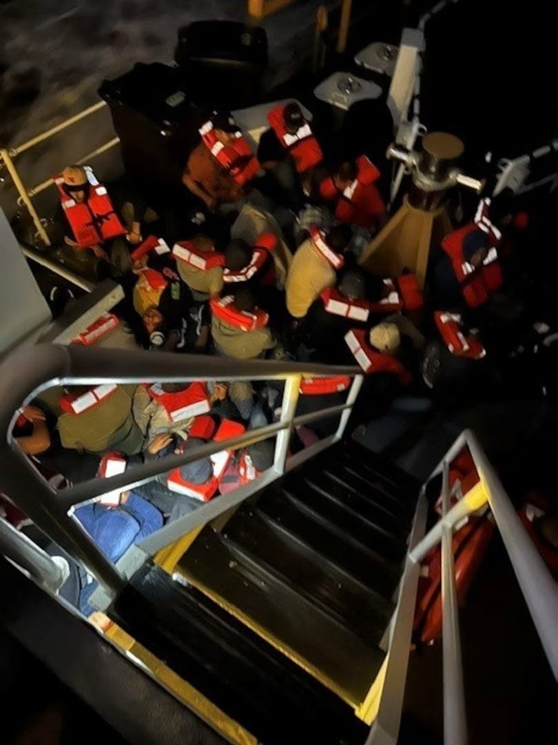 37 undocumented migrants were found to be aboard the vessel. (US Coast Guard photo)