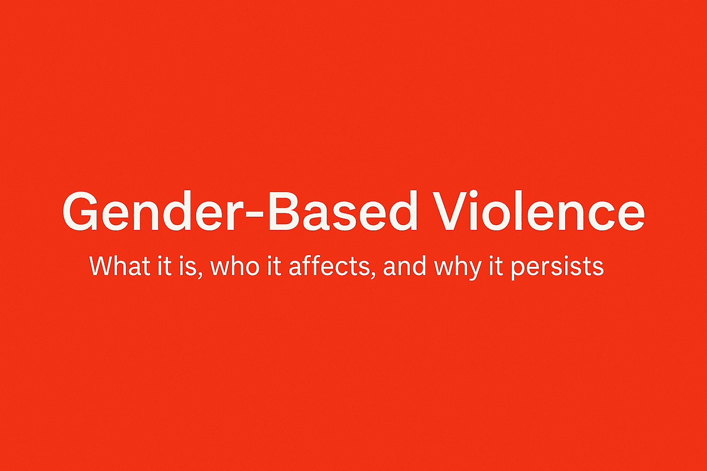 a red banner with white font asking what is gender-based violence