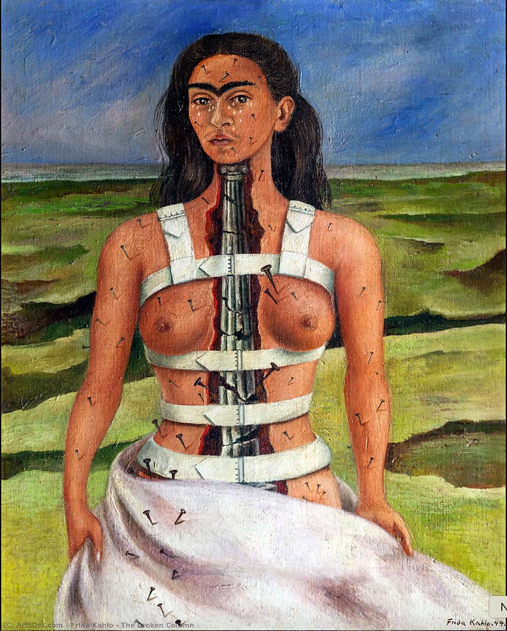 Four images of Frida Kahlo's paintings.