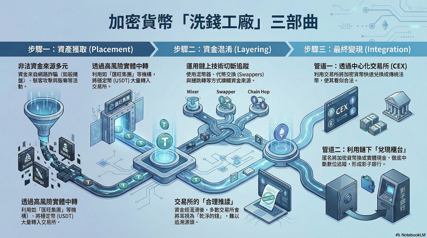 洗錢工廠-流程圖-加密貨幣