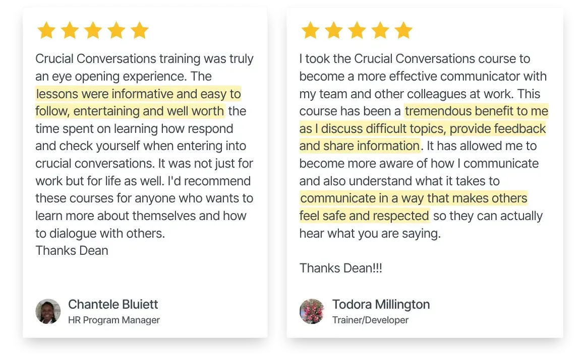 Crucial Conversations Course by Dean Bokhari - Reviews Crucial Conversations Course by Dean Bokhari - Reviews