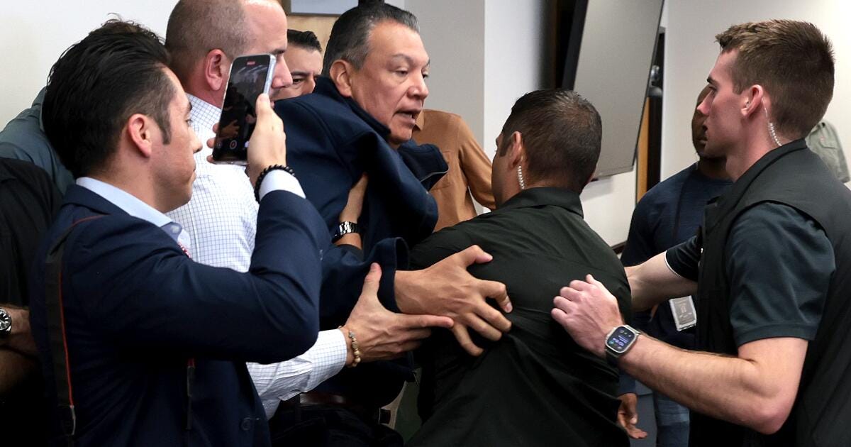 Photographer captures Sen. Alex Padilla's takedown at Homeland Security ...
