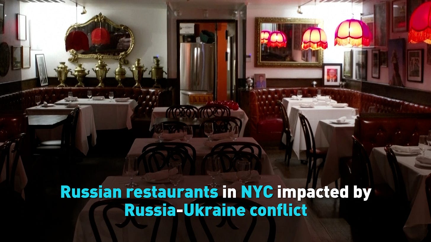 Russian restaurants in NYC impacted by Russia-Ukraine conflict | CGTN  America