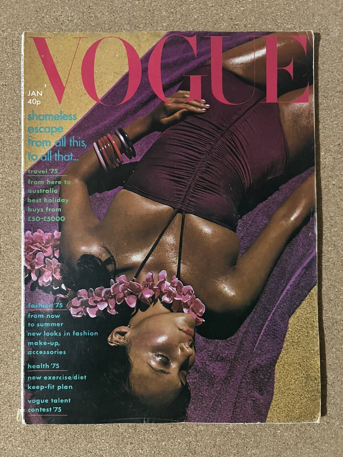 A magazine cover with a person lying on a towel

AI-generated content may be incorrect.