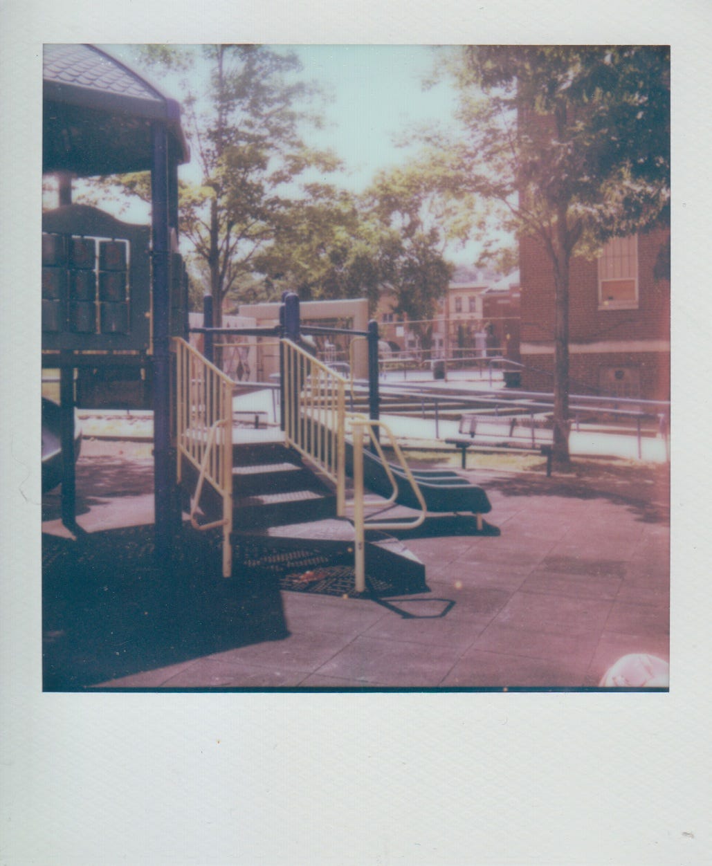 Polaroid of the playground at Ormsby Park.