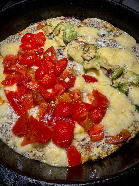 Making my morning omelet