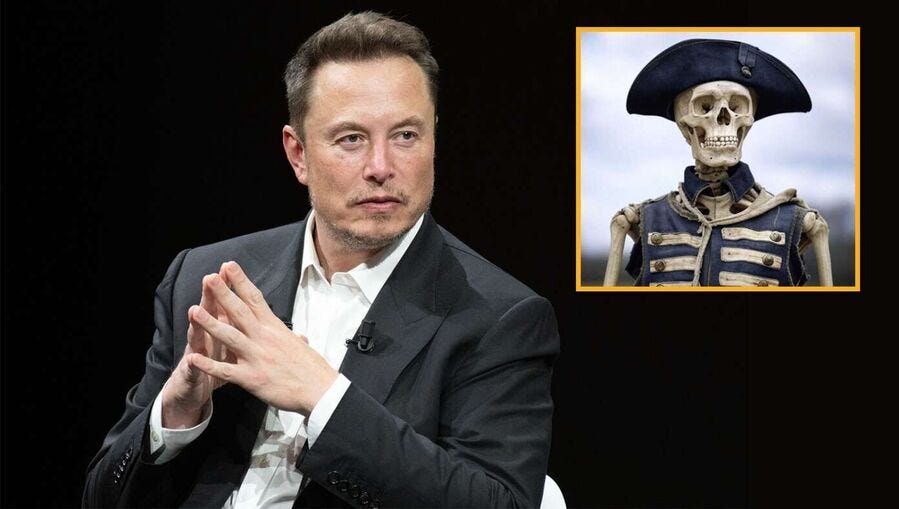 musk satire social security benefits revolutionary war