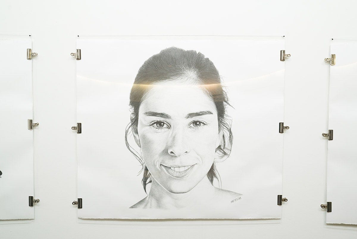 Pencil drawing of comedian Sarah Silverman Pencil drawing of comedian Sarah Silverman