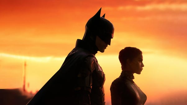 Robert Pattinson As Batman And Zoe Kravitzs As Catwoman The Batman 2022 ...