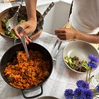 Spicy meatballs + gochujang orzo 