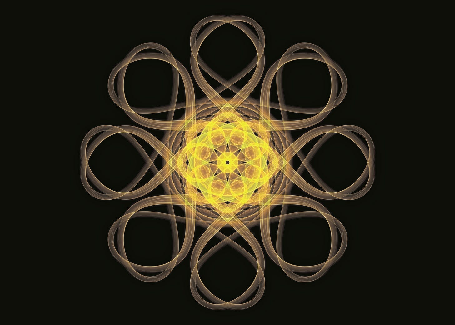 Graphic with 8 loops attached to a complex hub