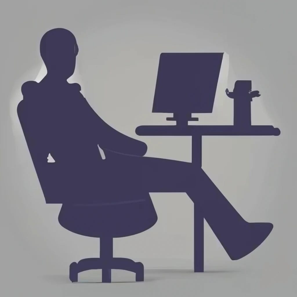 Photo: craiyon.com / Wikimedia Commons (Public domain) Silhouette of office worker